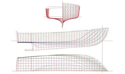 Ellis's Downeast semi-displacement hull - A fine entry, flared bow, flat after section, full skeg and keel, 12 to 20 knot cruise and exceptionally dry. Hull Boat, Plywood Boat, Motor Boat, The Sound Of Waves, Fast Boats, Bring Them Home, Wooden Ship, Boat Design, Motor Boats