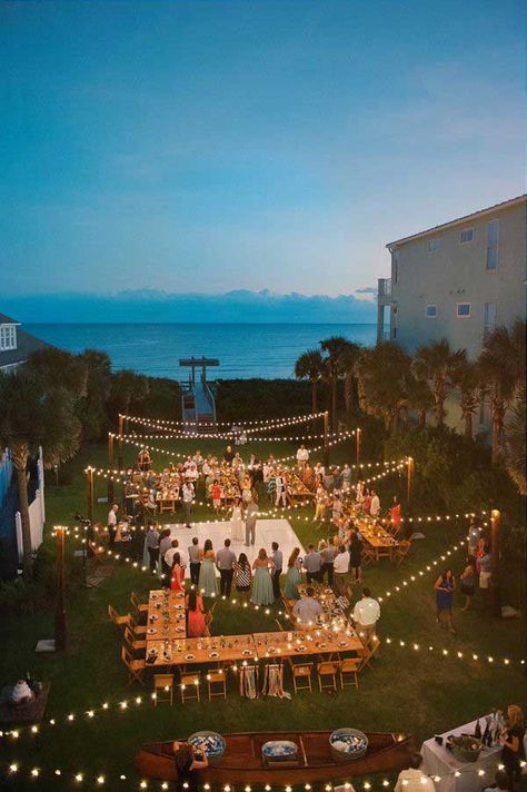 Backyard String Lights, Wedding Backyard Ideas, Backyard Table, Outdoor Patio Kitchen, Backyard Wedding Decorations, Brown W Highlights, Backyard Ideas For Small Yards, Wedding Backyard Reception, Backyard Reception