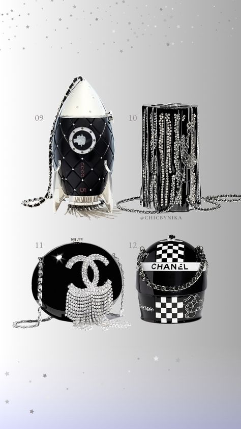 CHANEL black rocket evening bag, CHANEL black helmet bag Novelty Bags, Material Girls, Teen Fashion Outfits, Teen Fashion, Chanel Bag, Branding Design, Chanel, Fashion Outfits