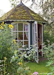 I'd like my studio to look out onto the sycamore trunk and bank, towards the house but also catch west evening light too. Potting Sheds, Cottage In The Woods, Garden Sheds, Dream Cottage, Have Inspiration, She Sheds, Cottage Core Aesthetic, Potting Shed, Garden Structures