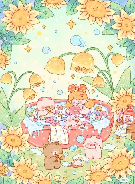 Sister Vibes, Kawaii Characters, Story Books Illustrations, Green Country, Sanrio Wallpaper, Fairytale Fantasy, Neon Wallpaper, Art Prompts