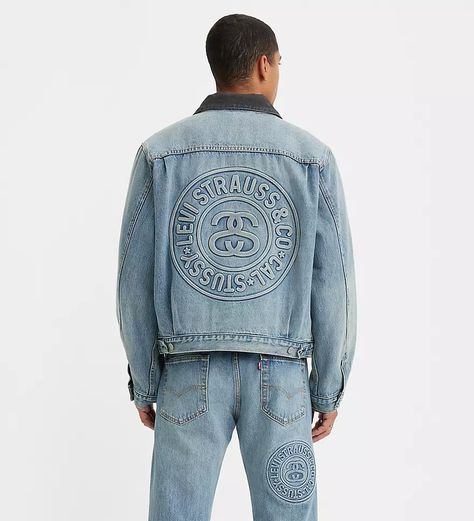 Stüssy & Levi’s® Embossed Trucker Jacket - Medium Wash | Levi's® US California Surf, Fashion World, Trucker Jacket, Southern California, Emboss, The Fashion, Levi's, California, Quick Saves