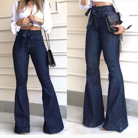 973a5f0ccbc4ee3524ccf035d35b284bdesc45417443ri Overalls Fit, Sweet Outfits, Wide Leg Pants Jeans, Womens Ripped Jeans, Style Overalls, Ladies Jeans, Middle Age Fashion, 90's Fashion, Winter Jeans