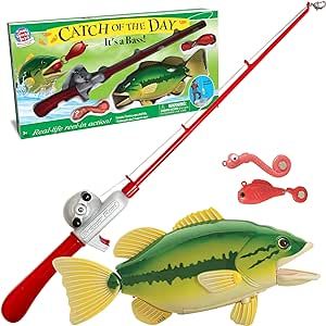 Small World Toys Magnetic Fishing Game, Catch of The Day Bass Fishing Toy for Kids Ages 3+, Includes Kids Fishing Pole and 1 Fish For Toddler Bath Toys, Water Fish Toys For Pools & Tubs Toddler Bath Toys, Fishing Games For Kids, Magnetic Fishing Game, Animal Birthday Cakes, Fishing Toys, Bath Toys For Toddlers, Toddler Bath, Catch Of The Day, Tub Pools