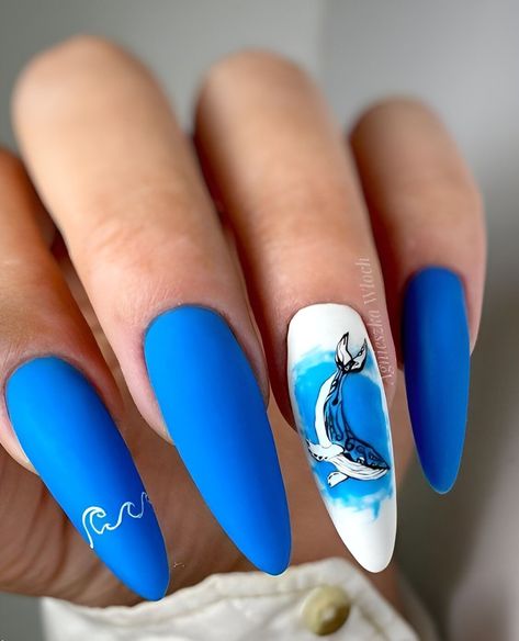 25 Breathtaking Ocean Nail Designs For A Stylish Summer - 200 Ocean Nail Designs, Nail Art Summer Beach, Sailor Nails, Sea Nail Art, Water Nail Art, Ocean Nail, Summer Nails Colors Designs, Cruise Nails, Sea Nails