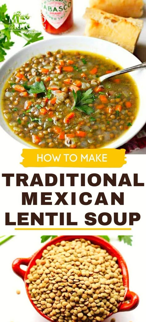 Mexican Lentil Soup Recipe, Easy Chicken Soup Recipes, Easy Chicken Soup, Mexican Soup Recipes, Soup Recipes Easy, Delicious Tacos, Lentil Soup Recipe, Mexican Soup, Lentil Soup Recipes