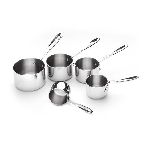 Stainless Steel Measuring Cup Set, 5 piece All Clad Cookware, Minimalist Kitchen Essentials, Kitchen Checklist, Honey Oat Bread, Starbucks Lemon Loaf, Starbucks Lemon, Stainless Steel Measuring Cups, Measuring Cups And Spoons, Measuring Cups & Spoons