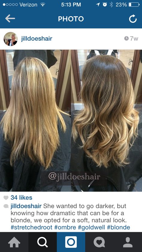 @jilldoeshair blonde hair ombré balayage stretched root Root Stretch Hair, Root Stretch Hair Blonde, Ombré Balayage, Root Stretch, Balayage Ombré, Hair Color Highlights, Ombre Balayage, Blonde Highlights, Ombre Hair