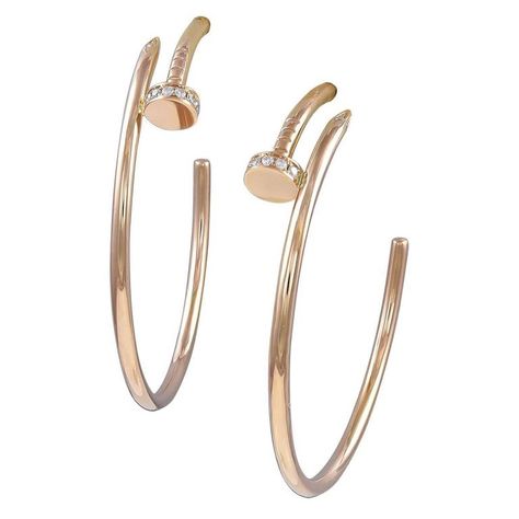 Cartier Juste Un Clou Diamond Gold Earrings Earrings Cartier, Cartier Juste Un Clou, Diamond Gold Earrings, Earrings Multiple, Cartier Gold, Yellow Gold Diamond Earrings, Rings Luxury, White Gold Hoops, 18k Gold Earrings