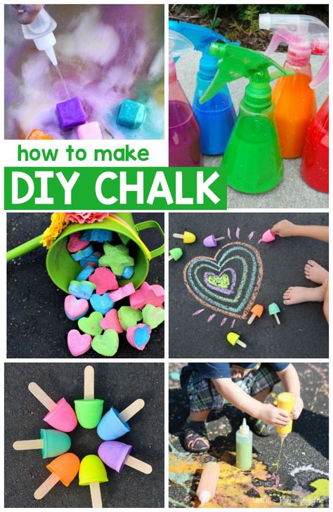 13 Ways To Make DIY Chalk for outdoor fun this Summer! Art Recipes, Craft Recipes, Homemade Chalk, Imagination Tree, Diy Chalk, Kids At Home, Kids Crafting, Art And Crafts, Have Inspiration