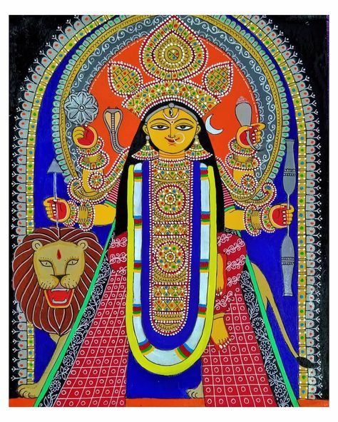 Madhubani Outline, Madhubani Border, Bird Silhouette Art, Ganesh Art Paintings, Durga Painting, Kalamkari Painting, Canvas Art Projects, Peacock Painting, Pichwai Paintings