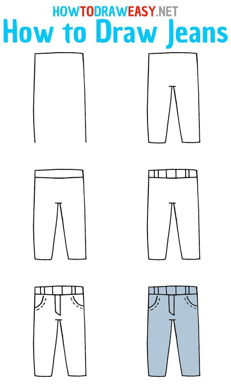 How to Draw Jeans Step by Step #JeansDrawing #EasyDrawingTutorials #HowtoDrawJeans #JeansStepbyStepDrawing #StepbyStepDrawingTutorial #DrawingsforKids #SimpleDrawings #SimpleDrawingTutorial #Clothing #Clothes #PantsDrawing #EasyPantsDrawing #JeanPants #HowtoDrawaJeanforKids #Levis #LevisJeans #Denim #DenimDrawing How To Draw Clothes Step By Step Easy, Denim Drawing Tutorial, Jeans Tutorial Drawing, How To Draw Jeans Step By Step, How To Draw Denim, How To Draw Pants Step By Step, Jeans Drawing Diy, How To Draw Clothing, Clothes Drawing Easy