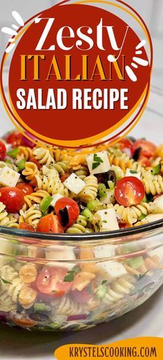 Say hello to your new obsession 🥰 – This quick and easy Zesty Italian Salad Recipe! It's perfect for those busy days when you're craving a cold, delicious meal. Plus, it's packed with flavor! 😋🌶 Italian Noodle Salad Recipes Cold, Ina Garten Pasta Salad Recipes, Rotini Salad Recipes, Pasta Salad Recipes With Italian Dressing And Salad Supreme, Best Noodle Salad Recipes, Zesty Pasta Salad Recipes, Italian Macaroni Salad Recipe, Pasta Salad Veggie, Cold Pasta Salad Recipes With Italian Dressing Summer