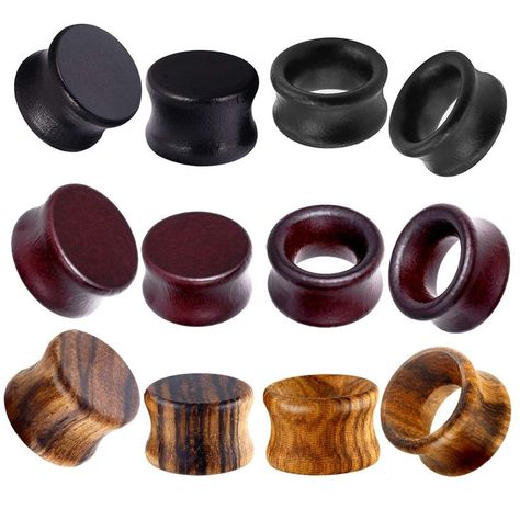 TIANCI FBYJS 12pcs Wood Ear Tunnels Wooden Gauges Vintage Black Brown Natural Organic Flesh Tunnel Plugs Piercing Stretcher E Wooden Gauges, Dermal Piercing Jewelry, Wooden Plugs, Flesh Tunnel, Jewelry Piercing, Ear Tunnels, Black Choker Necklace, Body Jewelry Piercing, Organic Wood