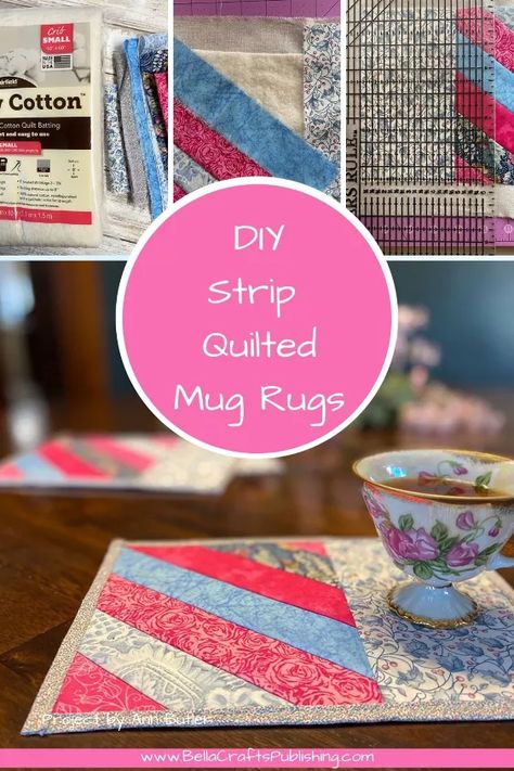 Quick & Easy Strip Quilted Mug Rugs | Hometalk Scraps Quilt, Diy Beadboard, Quilted Mug Rugs, Quilted Candle Mats, Quilted Mug Rug, How To Quilt, Mug Rug Patterns, Diy Spring Wreath, Quilt As You Go