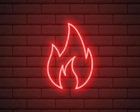 Neon fire icon. Elements in neon style icons. Simple neon flame icon for websites, web design, mobile app isolated on brick wall Flame Icon, Glow Projects, Fire Icon, Outfit Store, Cutlery Art, Fire Icons, Web Design Mobile, Neon Style, Neon Words