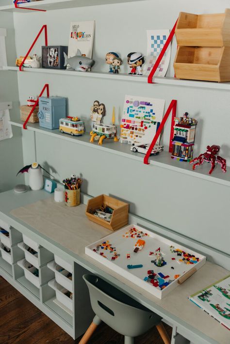 arlo’s big boy room Boys Lego Bedroom, Rooms Decoration, Lego Bedroom, Big Boy Bedrooms, Boys Playroom, Kids Basement, Making Changes, Lego Room, Lego Storage