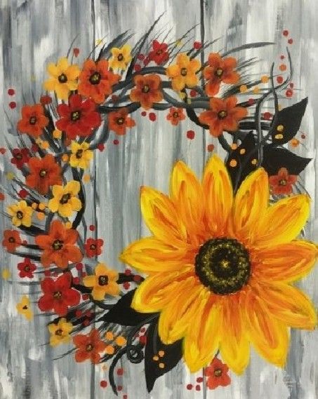 Starfish Painting, Fall Canvas Painting, Fall Canvas, Harvest Wreath, Paint Nite, Halloween Painting, Autumn Painting, Paint And Sip, Night Painting