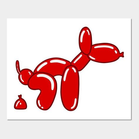 Pooping Balloon Dog, Funny Art Painting, Painting Funny Ideas, Funny Art Ideas, Manly Painting Ideas, Funny Canvas Painting Ideas, Dog Painting Ideas, Matching Paintings Canvas, Small Canvas Art Ideas