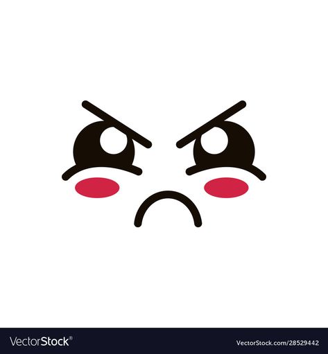 Cute Angry Cartoon, Cute Angry Face, Angry Face Drawing Reference, Angry Doodle, Angry Cartoon Face, Expression Eyes, Eyes Vector, Cartoon Doodles, Simple Face Drawing