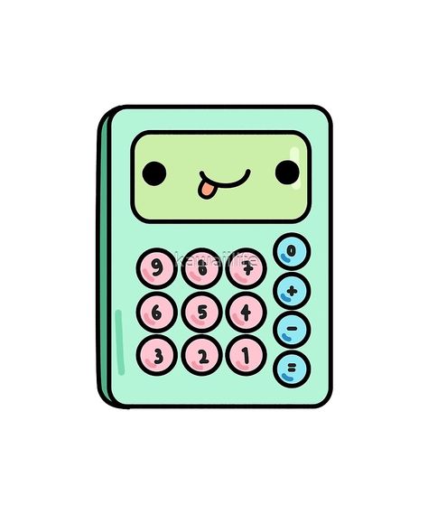 "Kawaii Calculator" by kawaiilife | Redbubble Cute Calculator Icon, Calculator Drawing, Kawaii Calculator, Math Drawing, Cute App, Simple Designs To Draw, Liberia, Cute Doodle Art, Kawaii Doodles