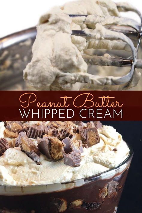 Peanut Butter Whipped Cream, Flavored Whipped Cream, Whipped Cream Recipe, Easy Frosting, Frosting Recipes Easy, Pudding Ice Cream, Peanut Butter Marshmallow, Recipes With Whipping Cream, Marshmallow Cream