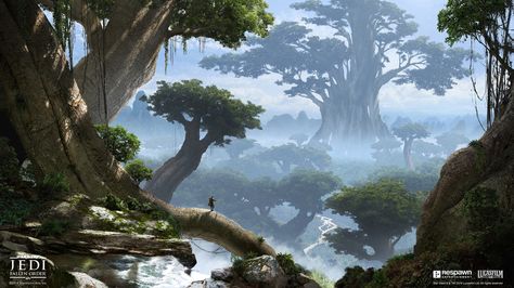 Kashyyyk Great Tree Art from Star Wars Jedi: Fallen Order #art #artwork #videogames #gameart #conceptart #illustration #starwars #starwarsjedifallenorder #environmentart Star Wars Fallen Order Concept Art, Star Wars Jedi Fallen Order Concept Art, Jedi Fallen Order Concept Art, Fallen Order Concept Art, Star Wars Fallen Order, Star Wars Jedi Fallen Order, Jedi Fallen Order, Star Wars Planets, Fallen Order