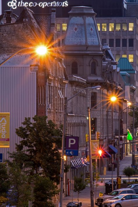 Guelph, Ontario: Pre-Sunrise View Of Downtown (August, 2018) Canada In Summer, Elora Ontario, Trailer Parks, Environment References, Traveling Destinations, Guelph Ontario, Rv Resorts, Canada Ontario, Toronto Ontario Canada