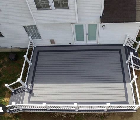 Two Tone Composite Deck Ideas, Trex Deck Ideas Color Schemes Gray, Picture Frame Deck Design, Deck Board Patterns, Trex Deck Ideas Color Schemes, Picture Frame Deck, Composite Deck Ideas, Composite Decking Ideas, Grey Composite Decking