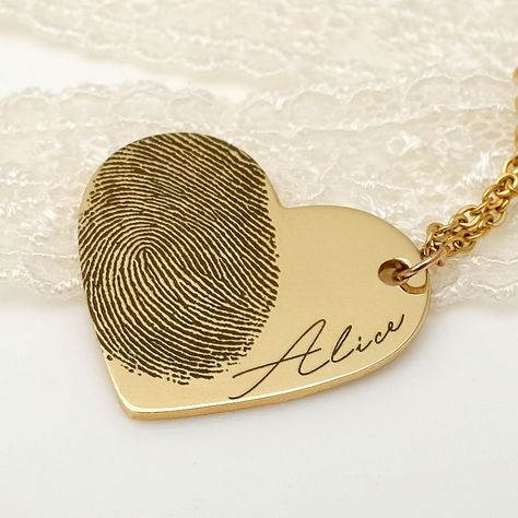 Custom Jewelry Necklaces, خواتم خطوبة, Fingerprint Heart, Flat Ring, Abstract Pendant, Fingerprint Necklace, Head Necklace, Necklace Name, Heart Shaped Pendant Necklace