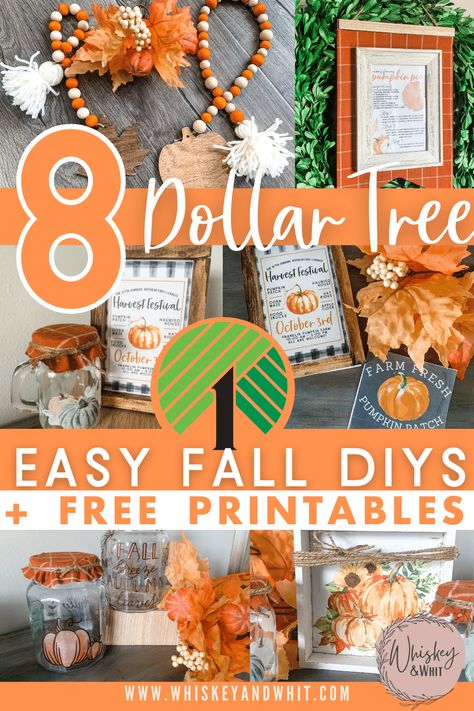 8 SIMPLE + High-End Dollar Tree Fall DIYS for 2021 - Whiskey & Whit Autumn Dollar Tree Crafts, Diy Dollar Store Fall Crafts, Fall Table Decor Dollar Tree, Dollar Tree Halloween Crafts To Sell, Fall Crafts For Adults Dollar Stores, Farmhouse Fall Decor Diy Dollar Tree, Easy Diy Fall Decor Dollar Store, Easy Dollar Tree Fall Crafts, Dollar Tree Fall Decor Diy Craft Ideas Videos