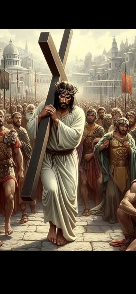 Jesus Carrying The Cross, Passion Of Christ Images, Jesus Suffering, Jesus Passion, Jesus On Cross, Jesus Crucified, Biblical Artwork, Jesus Artwork, Crucifixion Of Jesus