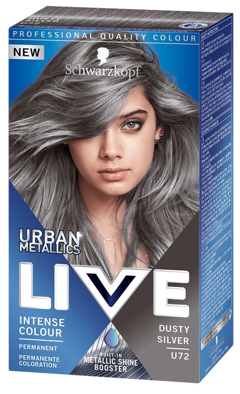 U72 Dusty Silver Silver Hair Dye, Dyed Hair Care, Long Silver Hair, Temporary Hair Dye, Black Henna, Medium Layered Hair, Hair Color Cream, Silver Grey Hair, Hair Rinse