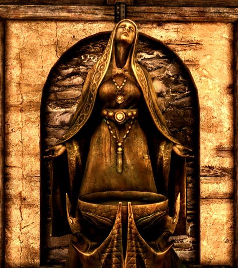 Skyrim Embla Ysmir Ericsdotter at the temple of Mara. The Nine Divines Skyrim, Mara Skyrim, Skyrim Romance, Skyrim Characters, Skyrim Art, Aeon Flux, The Elder Scrolls, Mother Goddess, Power Of Love