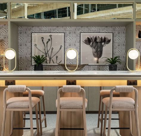 Amenity Space, London Heathrow Airport, Space Bar, Community Table, Entrance Lobby, Public Space Design, Heathrow Airport, Hotel Interior Design, Hotel Interior