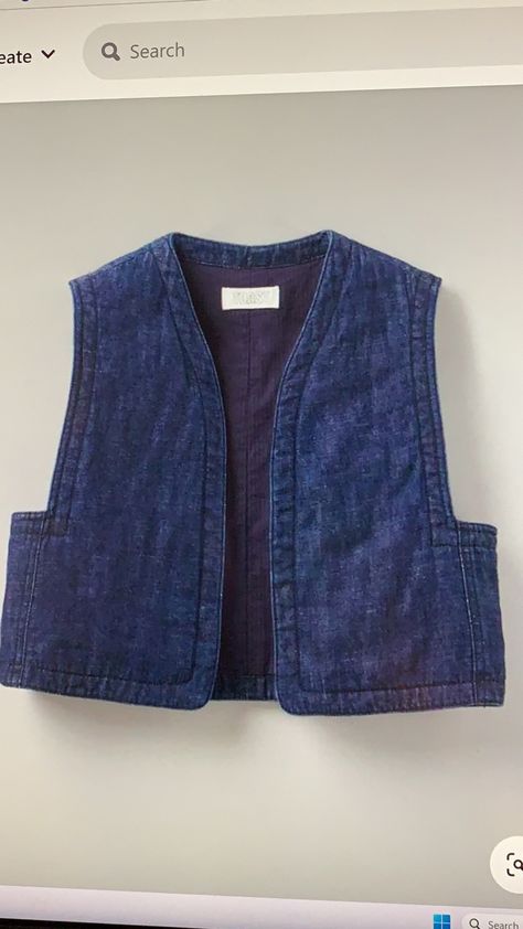 Diy Sy, Simple Clothing, Crochet Butterfly, Women's Coats & Jackets, Sewing Clothes, Sewing Inspiration, Denim Vest, For The Home, Simple Outfits