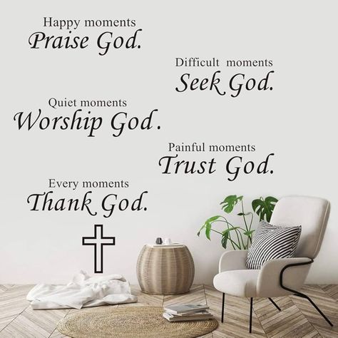 Bible Decorations, Happy Moments Praise God, Thank God Quotes, Decorations For Classroom, Jesus Stickers, Reusable Sticker Book, Stickers Jesus, Bible Verse Wall Decor, Decor Mural