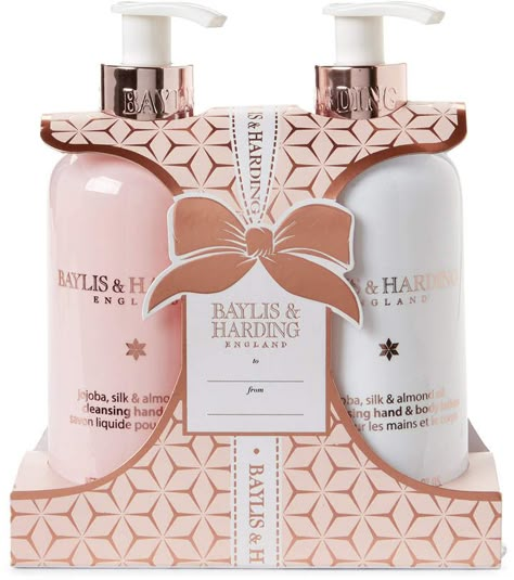 Baylis & Harding Jojoba Silk & Almond Hand Soap & Lotion Gift Set Baylis And Harding, Hand Soap Packaging, Body Wash Packaging, Ribbon Packaging, Brand Manager, Skincare Sale, Lotion Gift, Makeup Package, Perfume Packaging