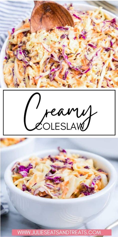 Yummy Coleslaw Recipe, Creamy Coleslaw Recipe, Creamy Coleslaw Dressing, Coleslaw Recipe Easy, Recipes For One, Coleslaw Dressing, Dinner Recipes For Two, Creamy Coleslaw, Creamy Dressing