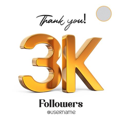 PSD followers thank you golden 3k number... | Premium Psd #Freepik #psd #thank-you-followers #thank-you-subscribers #follow-facebook #instagram-gold Facebook Logo Vector, Facebook And Instagram Logo, Name Design Art, Facebook Cover Photos Love, Of Logo Design, Happy Woman Day, Krishna Flute, New Photo Style, Graphic Design Assets