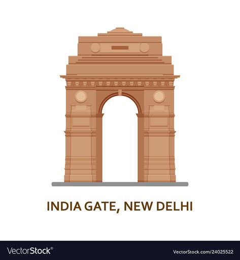 India Gate Illustrations, Delhi Illustration Art, India Gate Images, India Gate Drawing Easy, Delhi Vector, Republic Day Painting, Delhi Illustration, Indian Gate, Lutyens Delhi