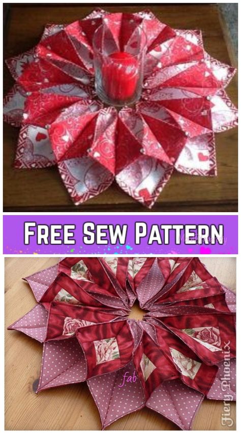 Sew Fold'n Stitch Table Topper Quilt Pattern and video tutorial -Origami Candle Mat Origami Candle Mat, Origami Candle, Candle Mats Patterns, Stitch Wreath, Quilted Table Runners Christmas, Table Topper Patterns, Christmas Table Toppers, Tutorial Origami, Christmas Patchwork