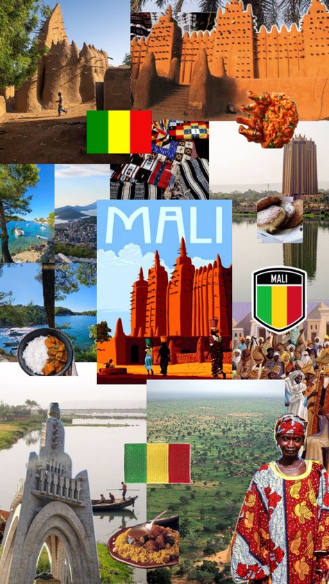 #collage #aesthetic #country #travel #Mali #viralpost #MalianFood #viralpost #RiceDishes Aesthetic Country, Top Places To Travel, Dream Travel Destinations, African Countries, Viral Post, Magazine Design, Travel Aesthetic, Dream Vacations, Travel Dreams