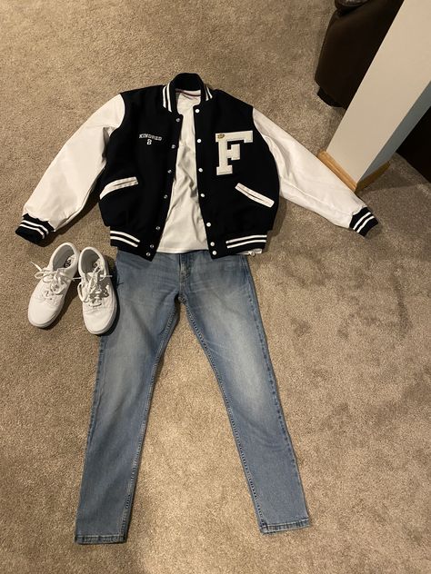 Lettermen Jacket Outfit Men, Black Letterman Jacket Outfit Men, Varsity Outfit Men, Black Varsity Jacket Outfit Men, Black Varsity Jacket Outfit, Jersey Jacket Outfit, Varsity Jacket Outfits, Varsity Jacket Outfit Mens, Letterman Jacket Outfit