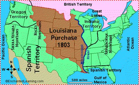 louisiana-purchase-map Louisiana Purchase Activities For Kids, Louisiana Purchase Activities, Lewis And Clark Map, Grade 5 Social Studies, Map Of Louisiana, Social Studies For Kids, National Board Certification, Social Studies Maps, Fort Laramie