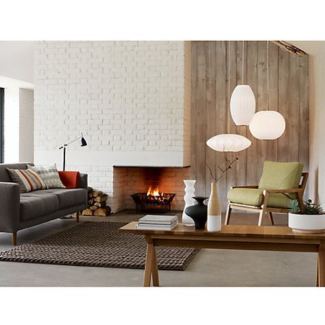 Buy George Nelson Bubble Ceiling Light, Medium Online at johnlewis.com Megan And Graham, Diy Luxury Decor, House Lighting Design, Loft Chandelier, Saucer Lamp, George Nelson Bubble Lamp, Nelson Bubble, George Nelson Bubble, Mid Century Modern Room