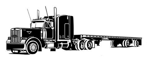 Pin Peterbilt Semi Truck Clip Art On Pinterest Semi Truck Clip Art, Truck Clipart Black And White, Semi Truck Tattoo, Semi Pictures, Peterbilt Logo, Trucker Tattoo, Old Trucks For Sale, Truck Tattoo, Truck Clipart