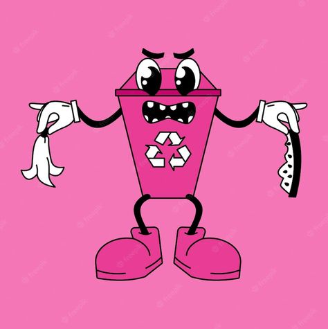 Premium Vector | Pink recycling bin cartoon character character for environmental movement White Backround, Environmental Movement, Trash Bin, Trash Bins, Recycling Bins, Vector Photo, Cartoon Character, Brand Design, Cartoon Characters