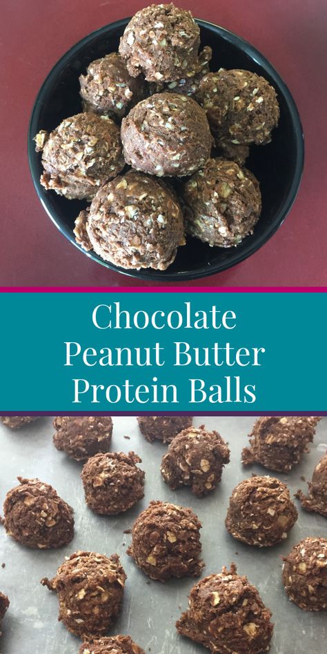 Chocolate Peanut Butter Protein Balls, Peanut Butter Protein Balls, Protein Balls Recipes, Healthy Protein Snacks, Protein Balls, Peanut Butter Protein, Protein Ball, Balls Recipe, Healthy Protein