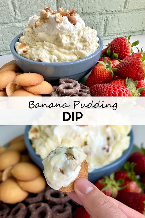 No bake desserts will always be some of my favorites to make because they’re fun, quick, and easy to whip up. This banana pudding dip is full of creamy pudding, ripe bananas, and sweet vanilla wafer cookies. It has all the flavors of traditional banana pudding, just easier because there is no layering or chill time required! Vanilla Wafer Dip, Cool Whip Banana Pudding, Pudding Dip, Banana Pudding Dip, Vanilla Wafer Banana Pudding, Dips Sweet, Toffee Dip, Vanilla Wafer Cookies, Cake Batter Dip